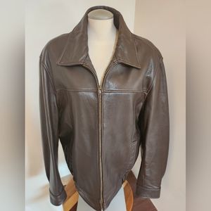 Danier Men's Medium Brown Soft Leather Bomber Jacket